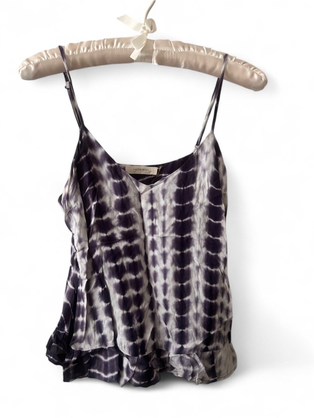 Silky Black & White Tie-Dye Cami Top - Women